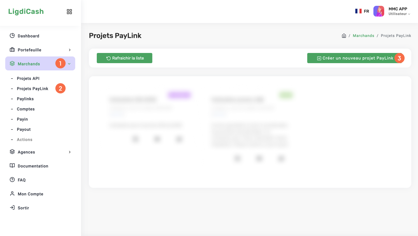 Liste des projets